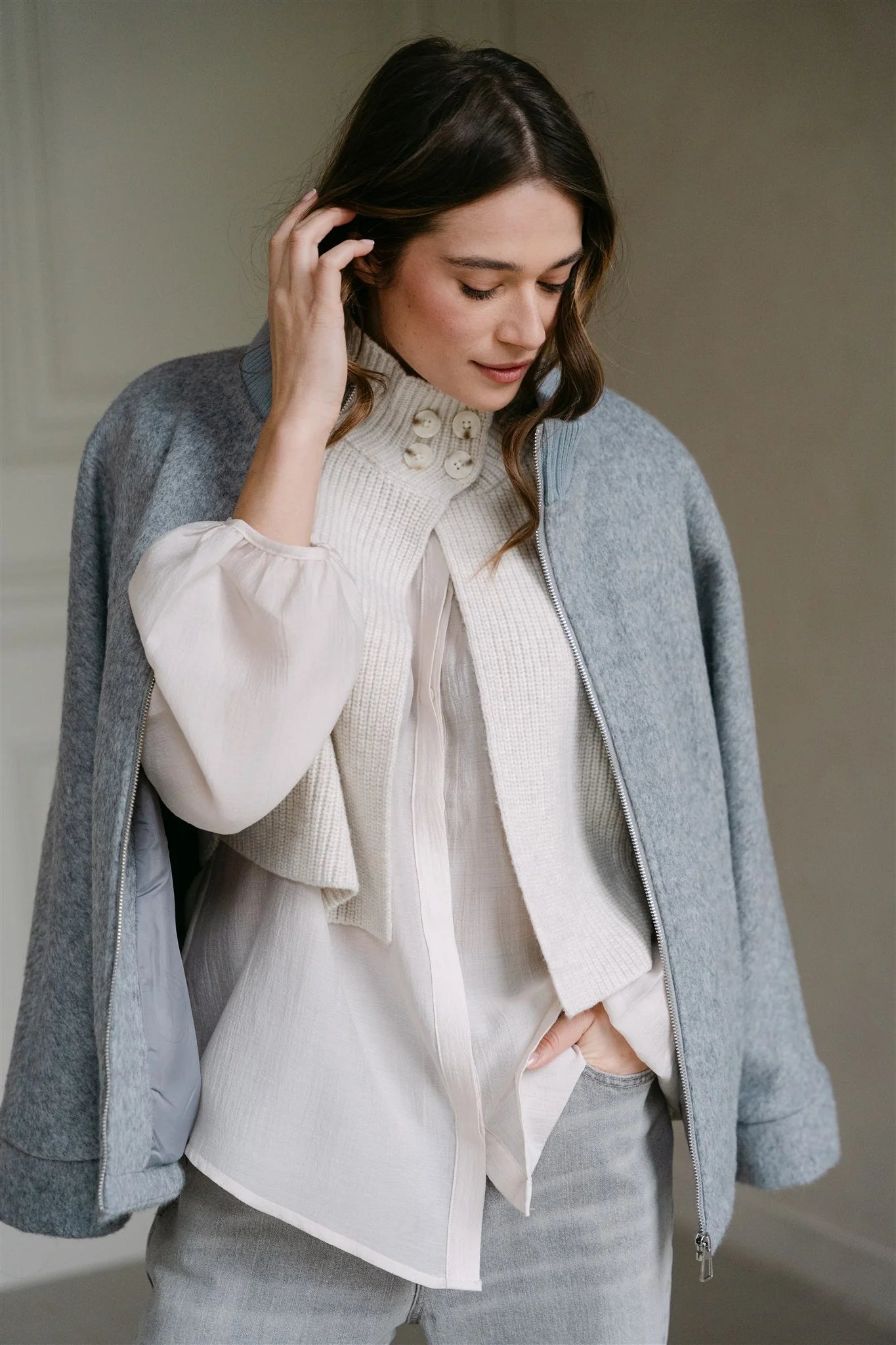 Aimee the label peer blouse off white