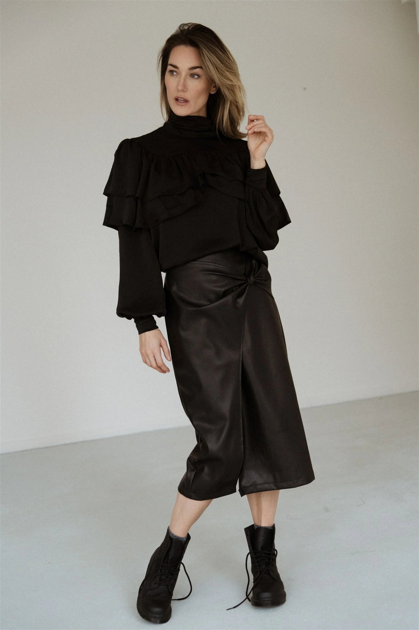 Aimee the label vegan leather rok