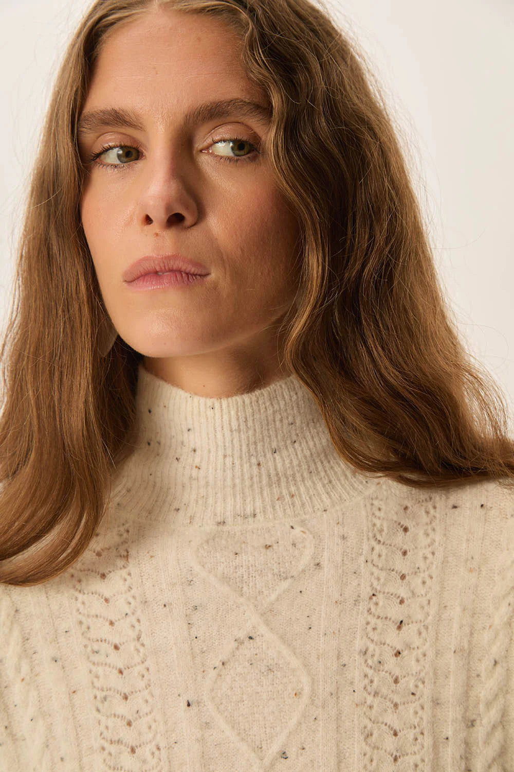 Des petits hauts trui dino creme tweed