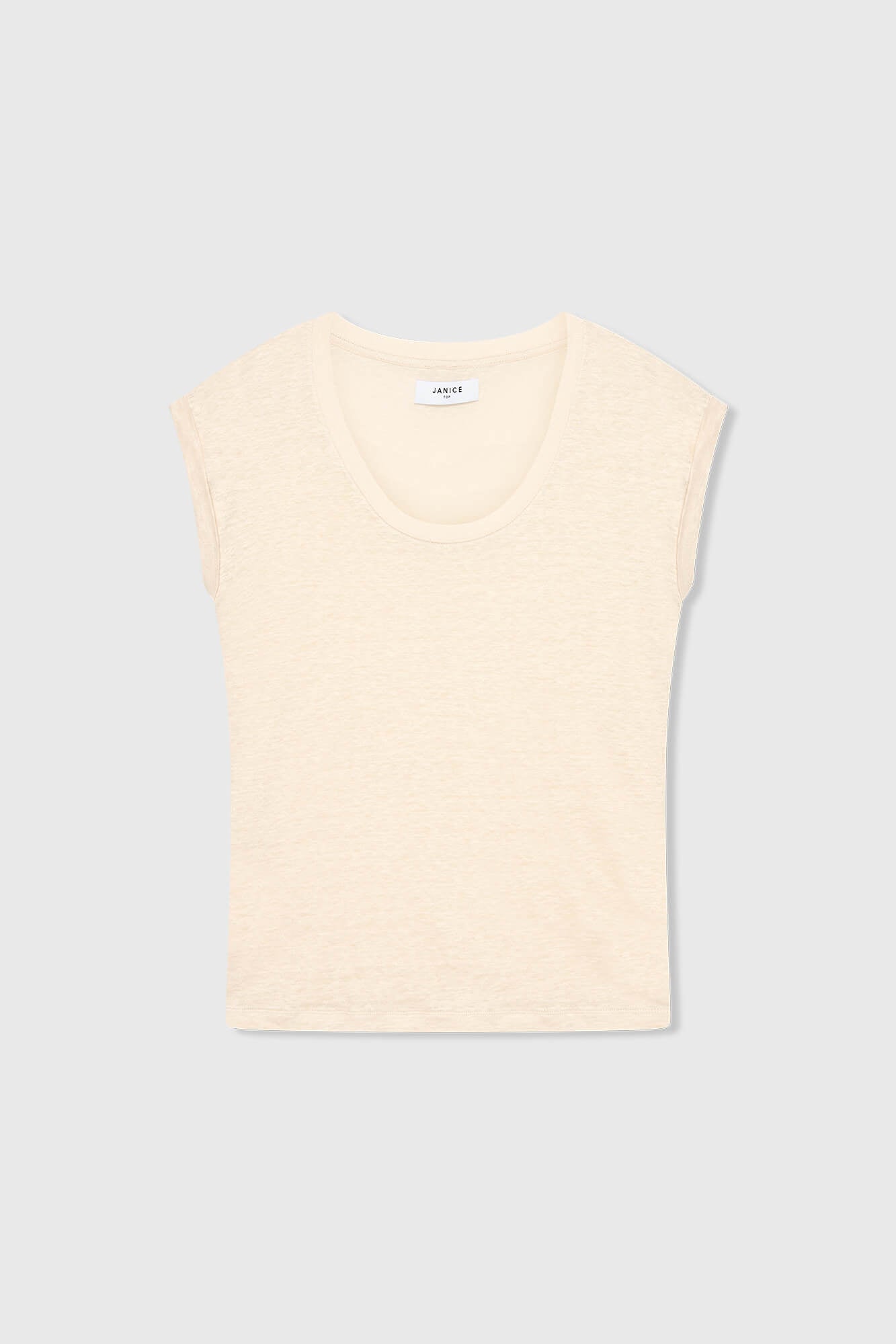 Janice linnen top rick bruin/beige