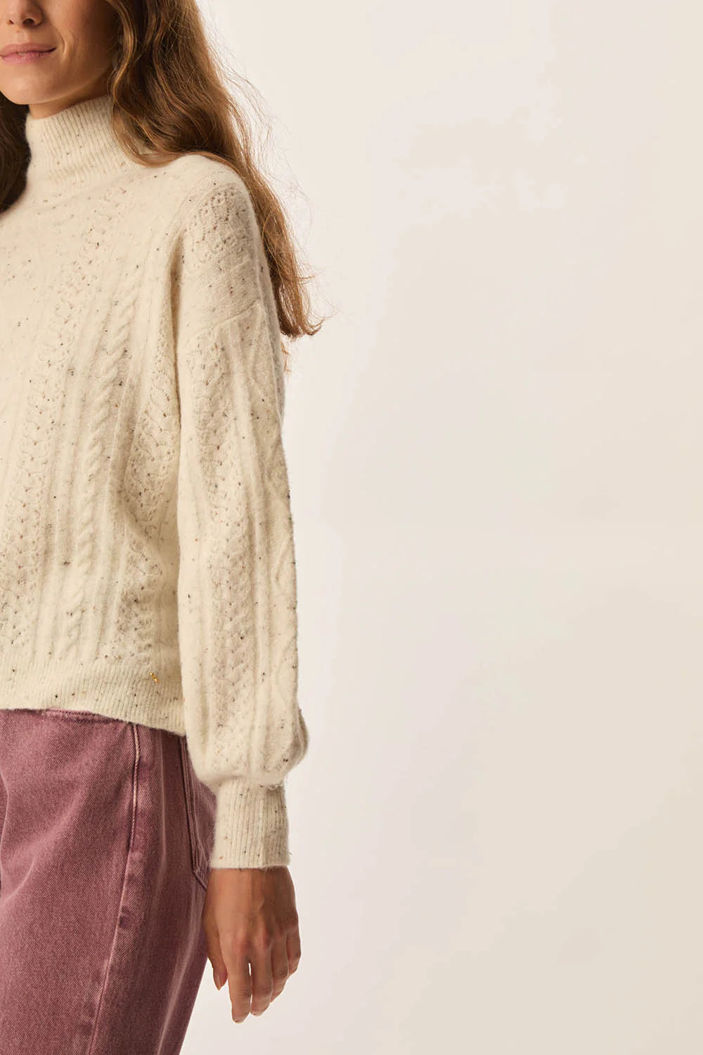 Des petits hauts trui dino creme tweed