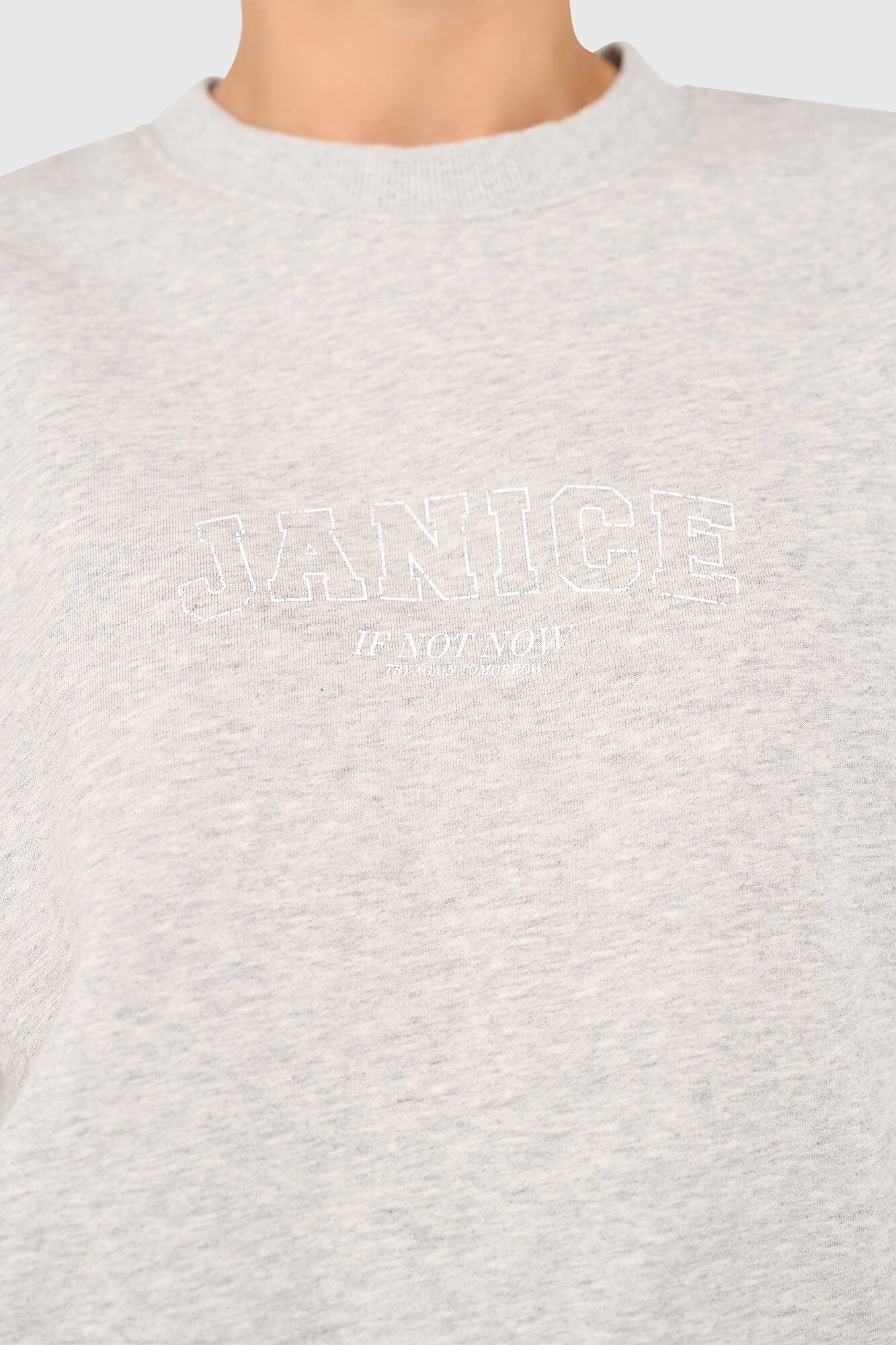 Janice sweater andy grijs logo