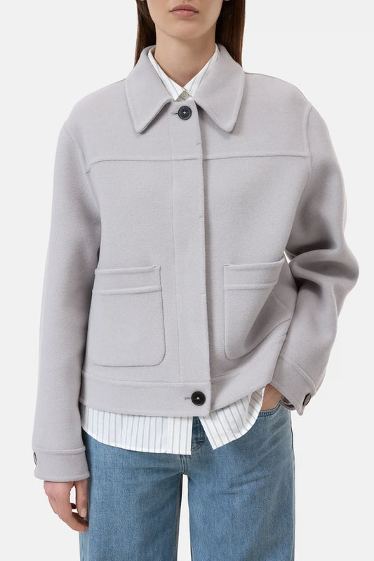 Closed blouson in virgin wool mix
