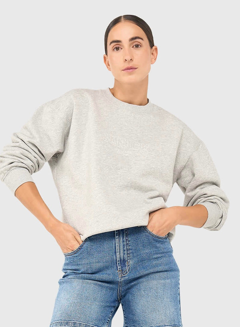 Janice sweater andy grijs logo
