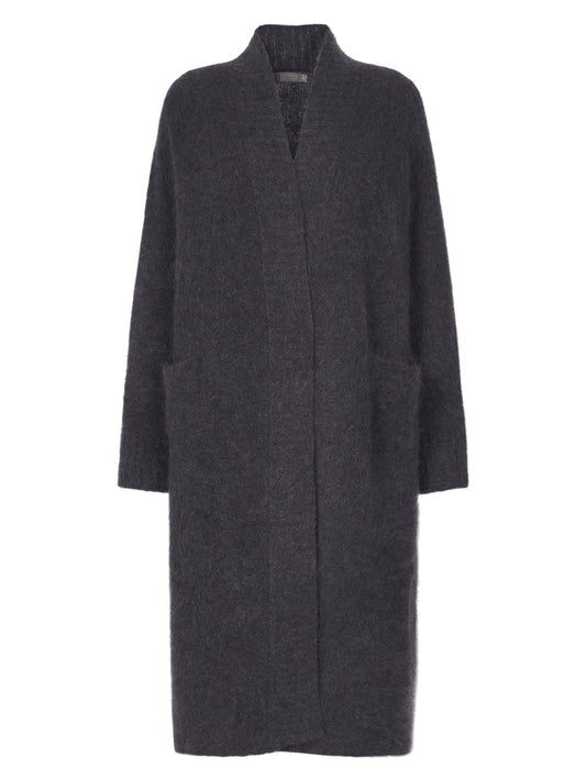 Nomansland cardigan long chocolade bruin