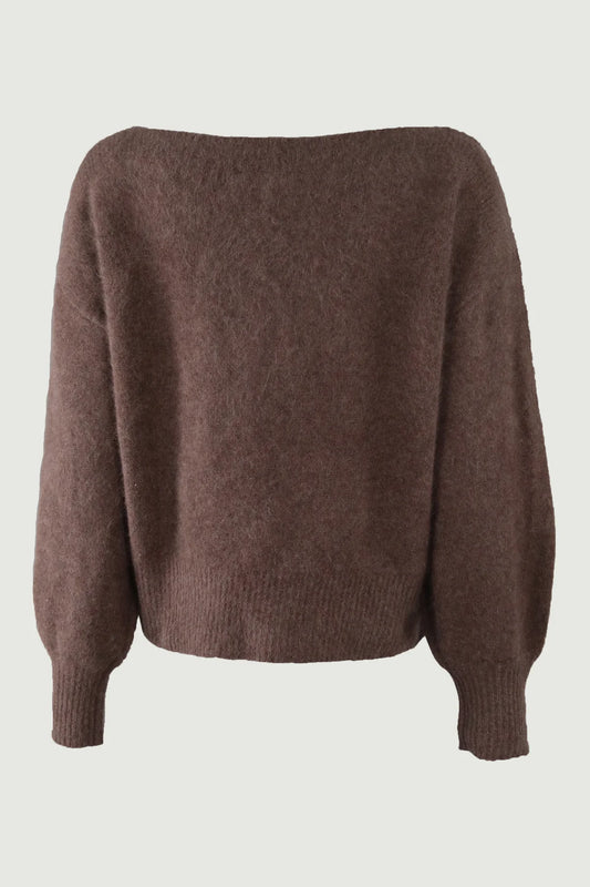 Six ames malou sweater chocolate melange