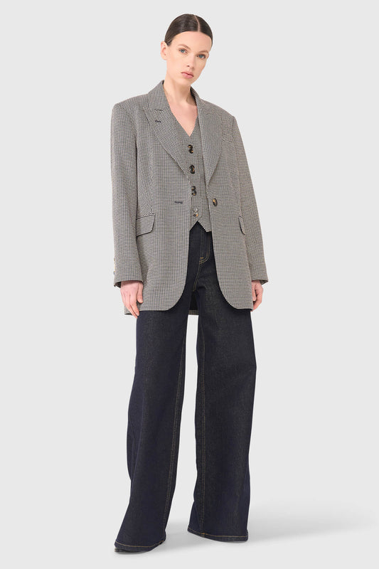 Janice hank blazer beige ruit
