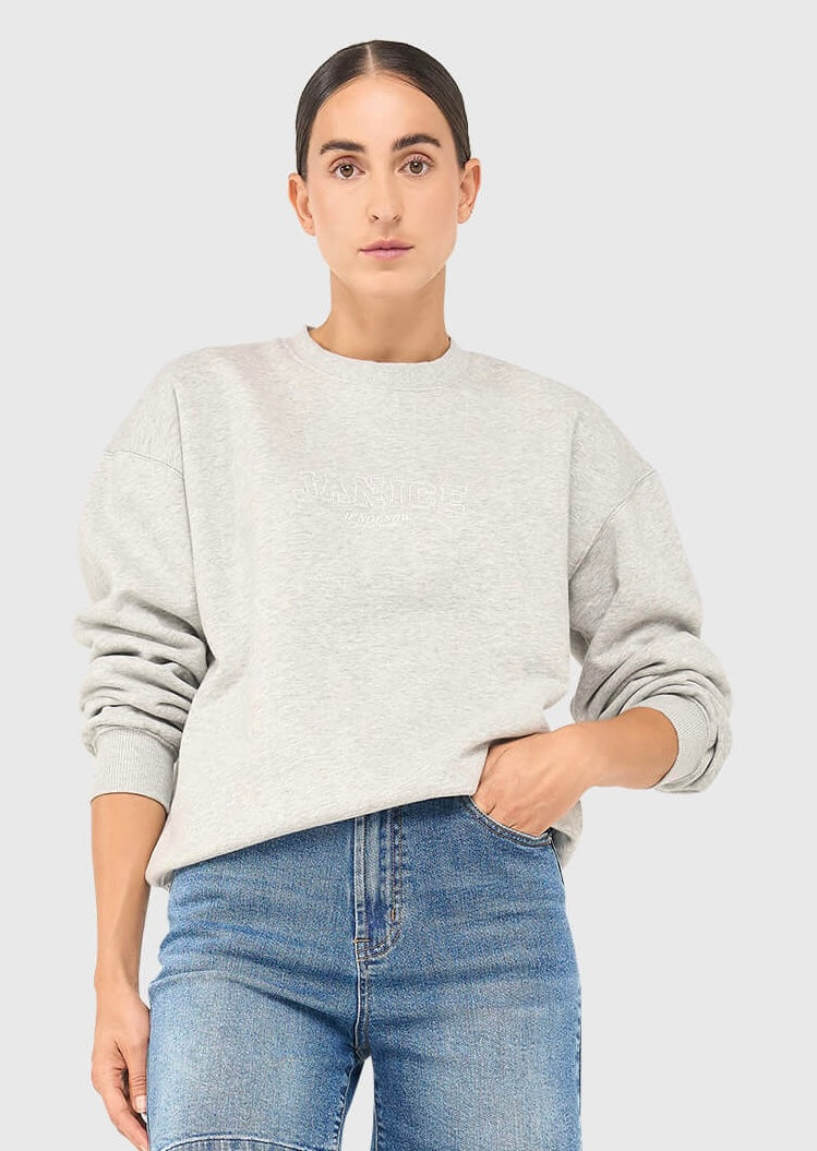 Janice sweater andy grijs logo
