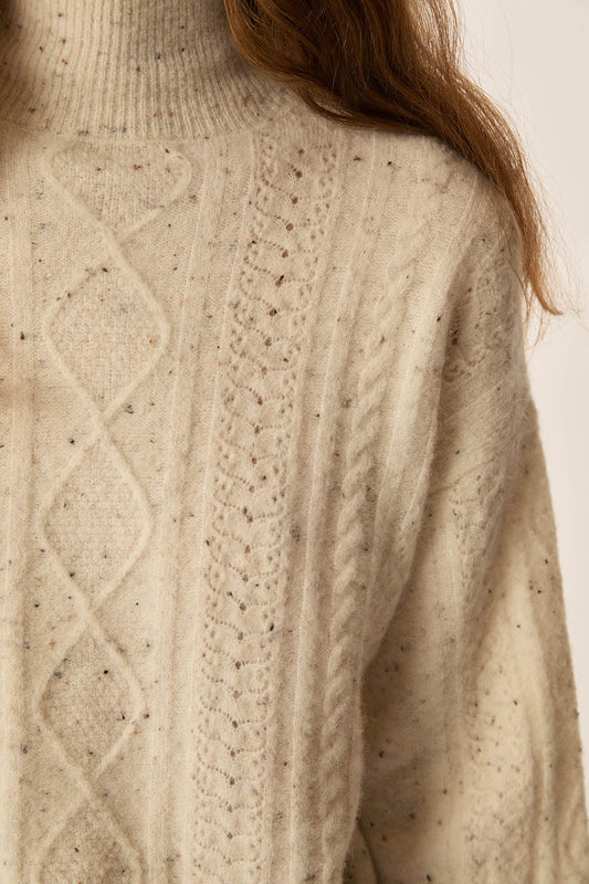 Des petits hauts trui dino creme tweed