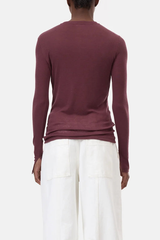 Closed long sleeve in een wolblend