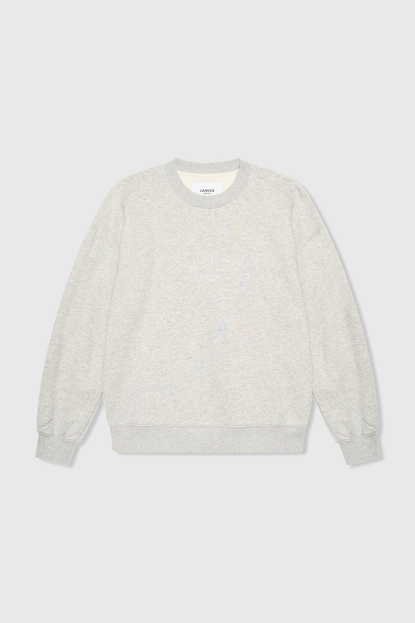 Janice sweater andy grijs logo