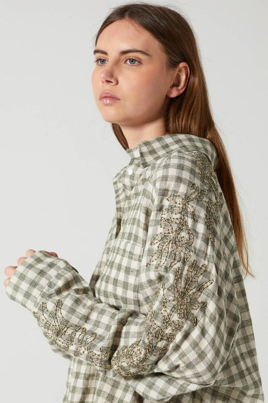 Charlie Joe Lisou Blouse groen check