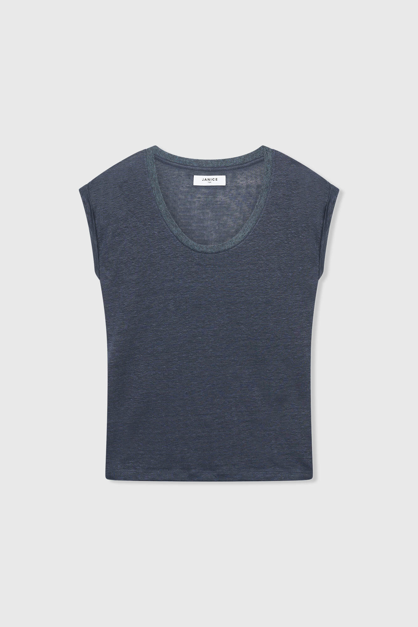 Janice linnen t shirt rick blauw