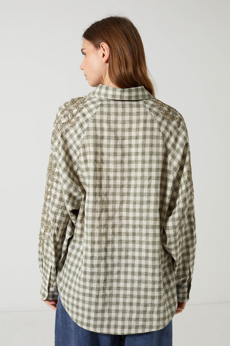 Charlie Joe Lisou Blouse groen check