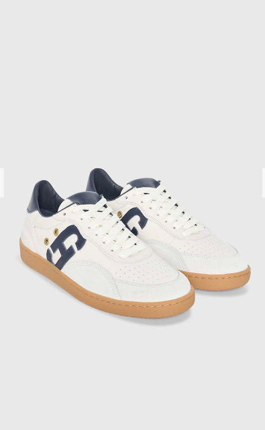 Janice stanley sneaker wit donkerblauw leer