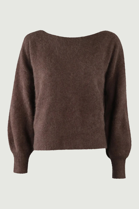 Six ames malou sweater chocolate melange
