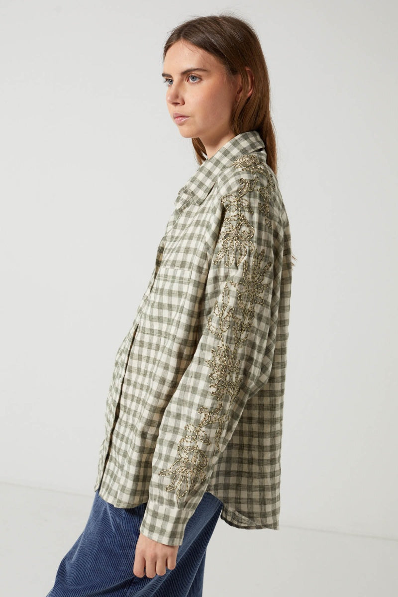 Charlie Joe Lisou Blouse groen check