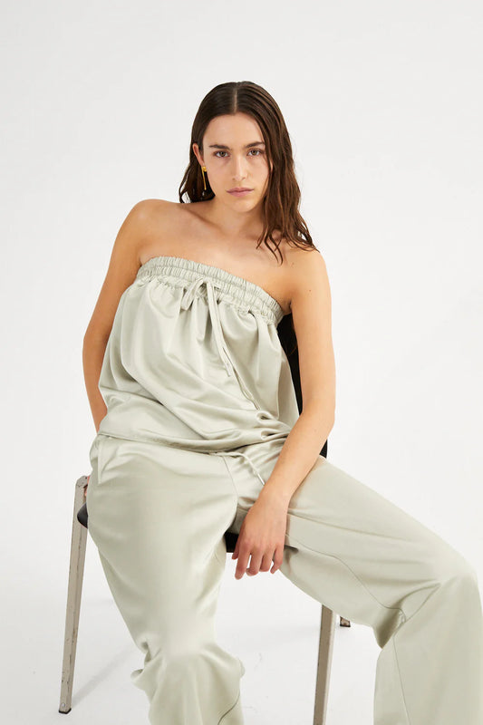 Rabens Saloner paris techno drape bustier color Oyster