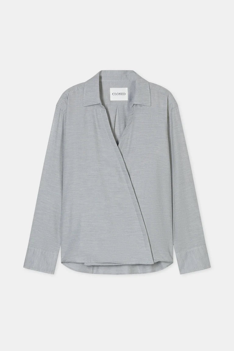 Closed Asymmetric shirt made of cotton mix
