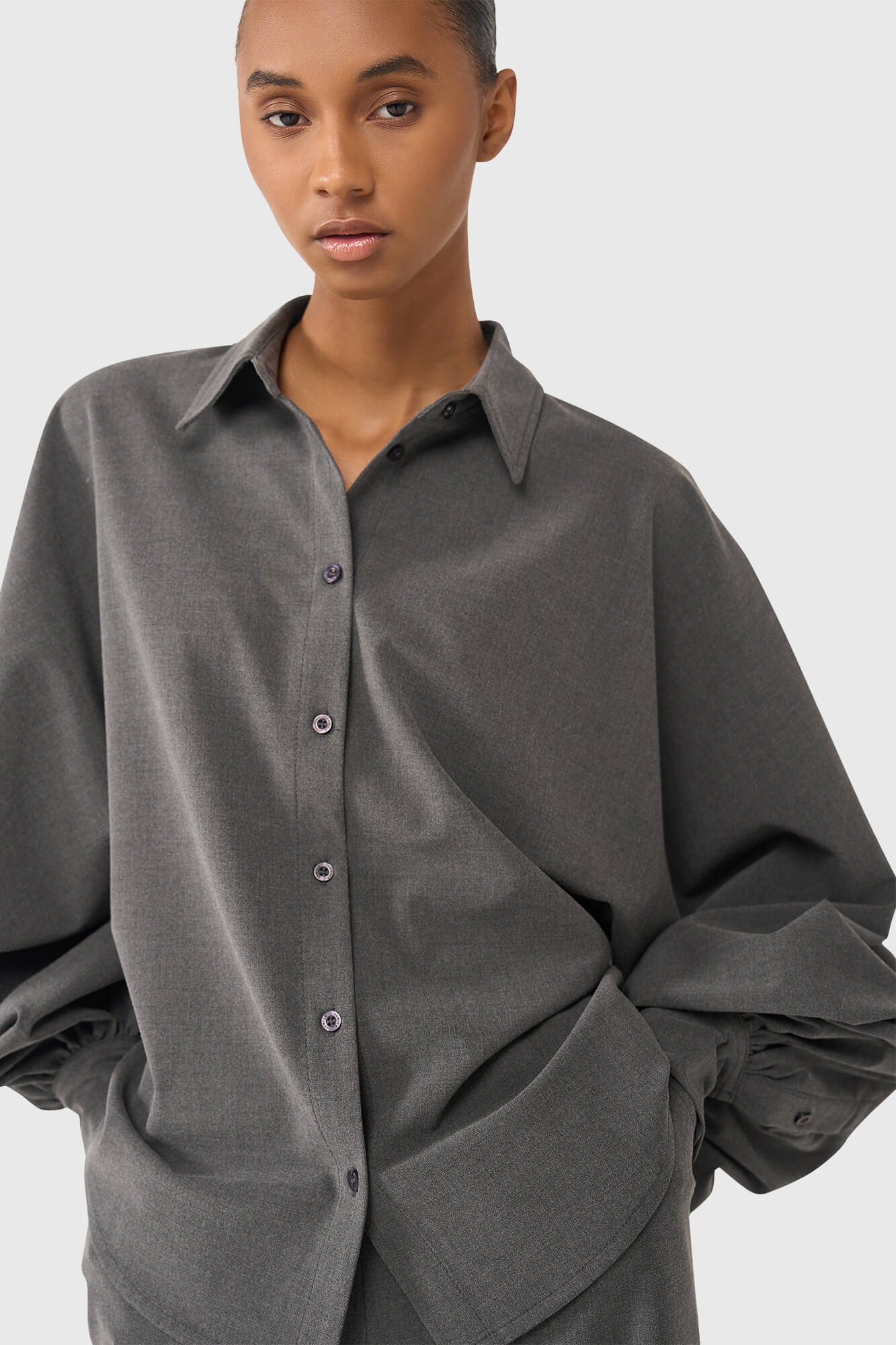 Janice trui stone grey