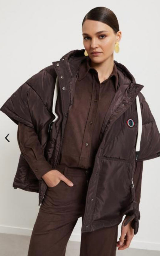Ottodame puffer cape brown
