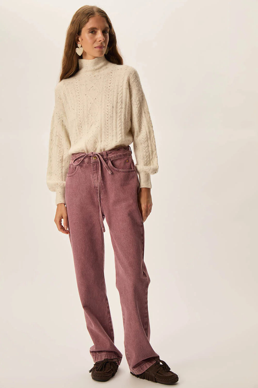 Des petits hauts trui dino creme tweed