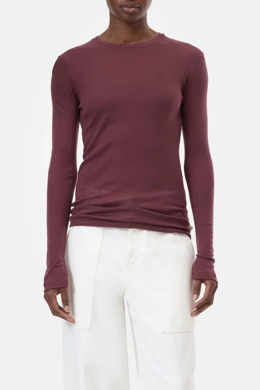 Closed long sleeve in een wolblend