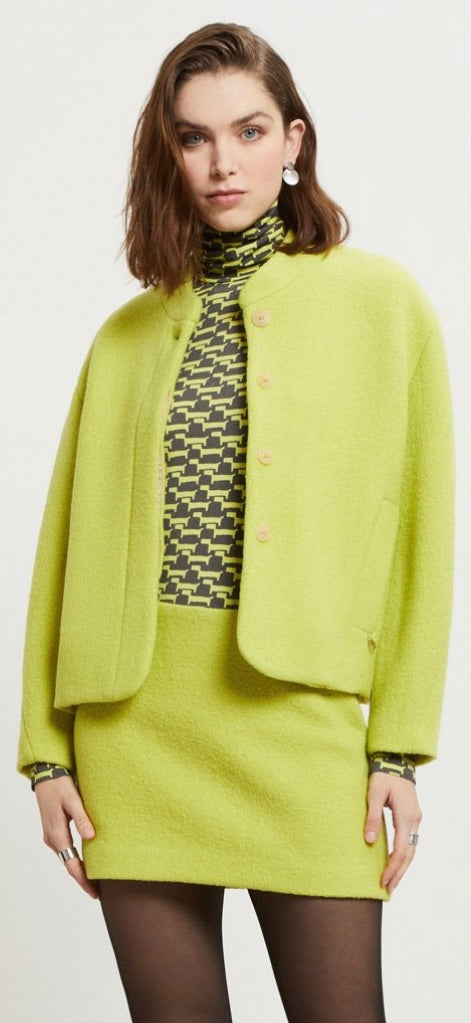 Ottodame cropped boiled wool jacket